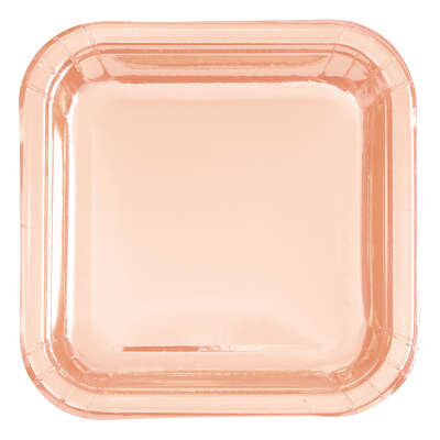 Rose Gold 9&quot; Square Plates 8ct