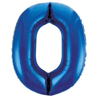 Blue Number 0 Shaped Foil Balloon 34&quot; Packaged -Unique