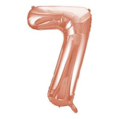 Rose Gold Number 7 Shaped Foil Balloon 34&quot; Packaged -Unique