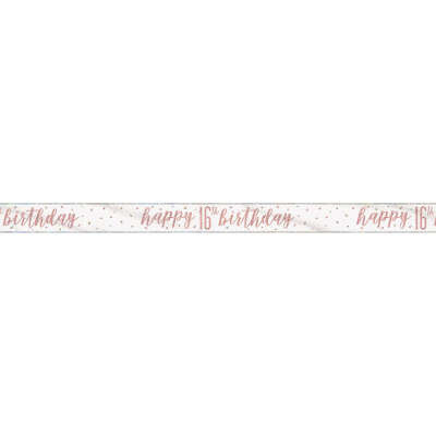 Glitz Rose Gold 16th Birthday Banner 9FT