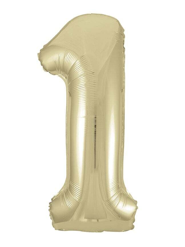 New Gold Number 1 Mylar Balloon 34” Packaged- Unique