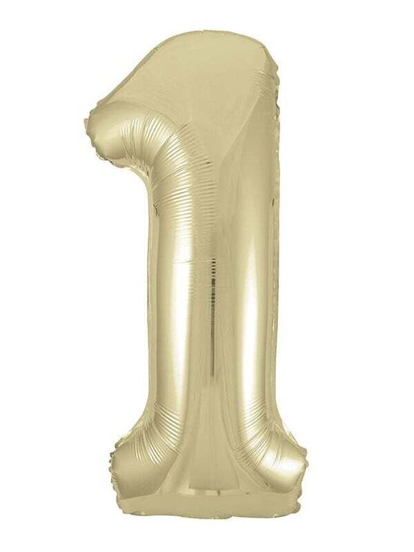 New Gold Number 1 Mylar Balloon 34” Packaged- Unique