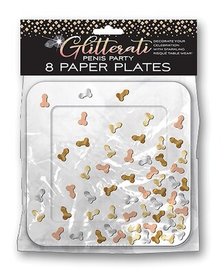 Glitterati Penis Party Plates - Pack of 8