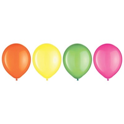 12" Latex Balloon Assortment - Neon, 15ct