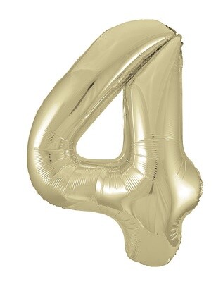 New Gold Number 4 Shaped Foil Balloon 34&quot; Packaged -Unique