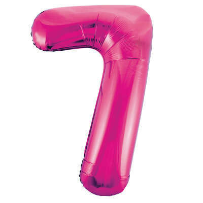 Hot Pink Number 7 Shaped Foil Balloon 34&quot; Packaged-Unique