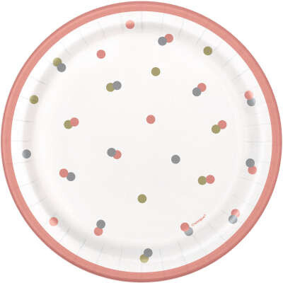 Rose Gold Dot Plate 7”,  8ct