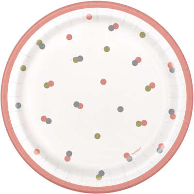 Rose Gold Dot Plate 7”, 8ct
