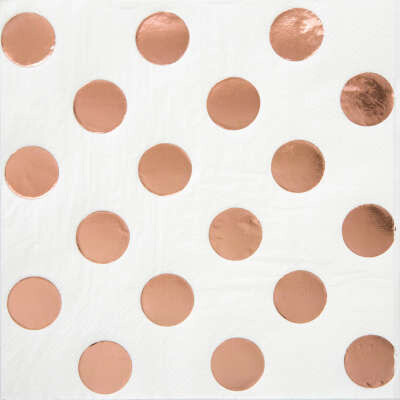 Rose Gold Dot Beverage Napkins 16ct