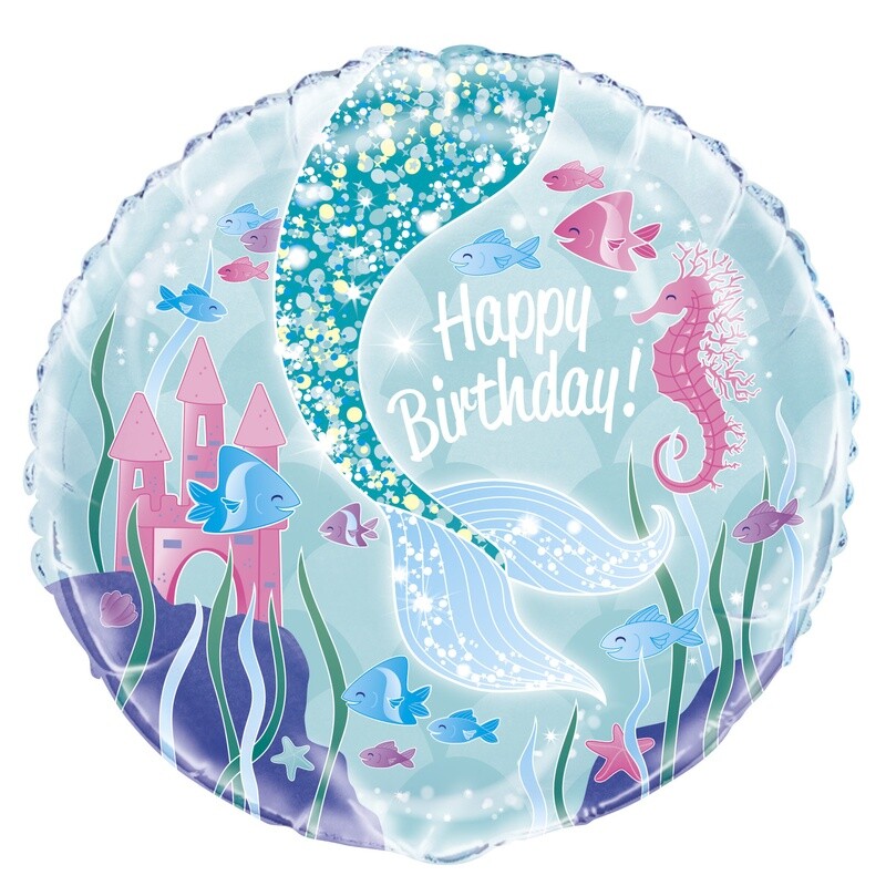 Mermaid Happy Birthday Foil Balloon 18&quot;