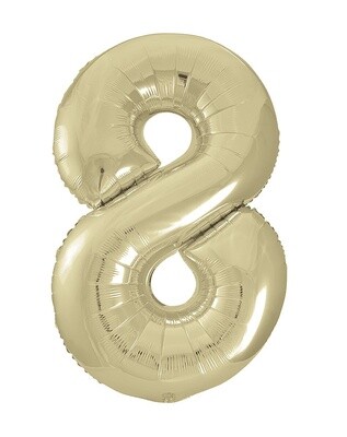 New Gold Number 8 Shaped 34&quot; Mylar Balloon -Unique
