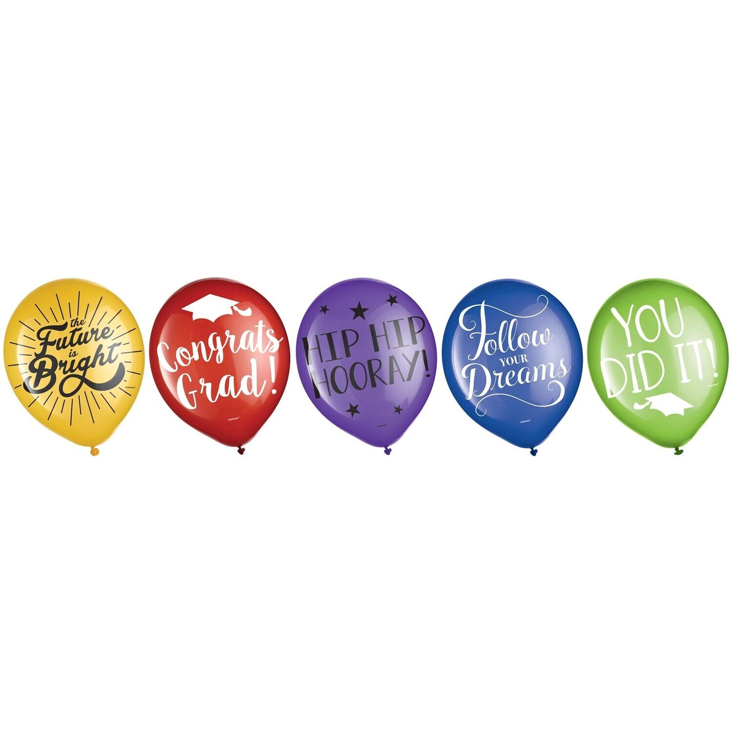 Grad Printed Latex Balloons - Multicolor