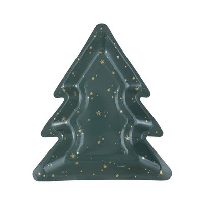 Modern Christmas Tree Shaped 8.25&quot; Dessert Plates  8ct