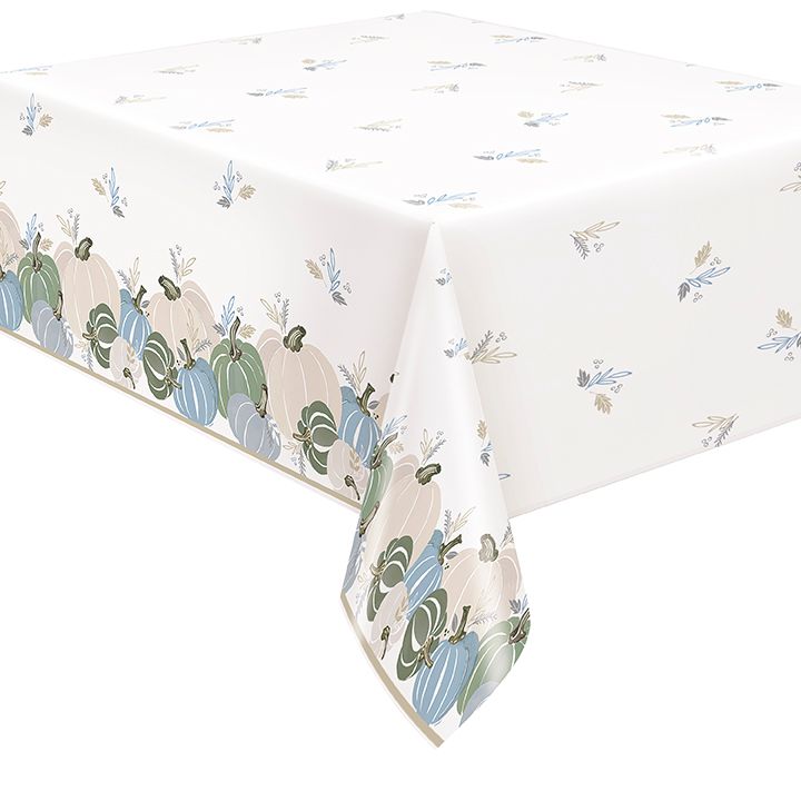 Modern Pastel Thanksgiving Rectangular Plastic Table Cover  54&quot; x 84&quot;