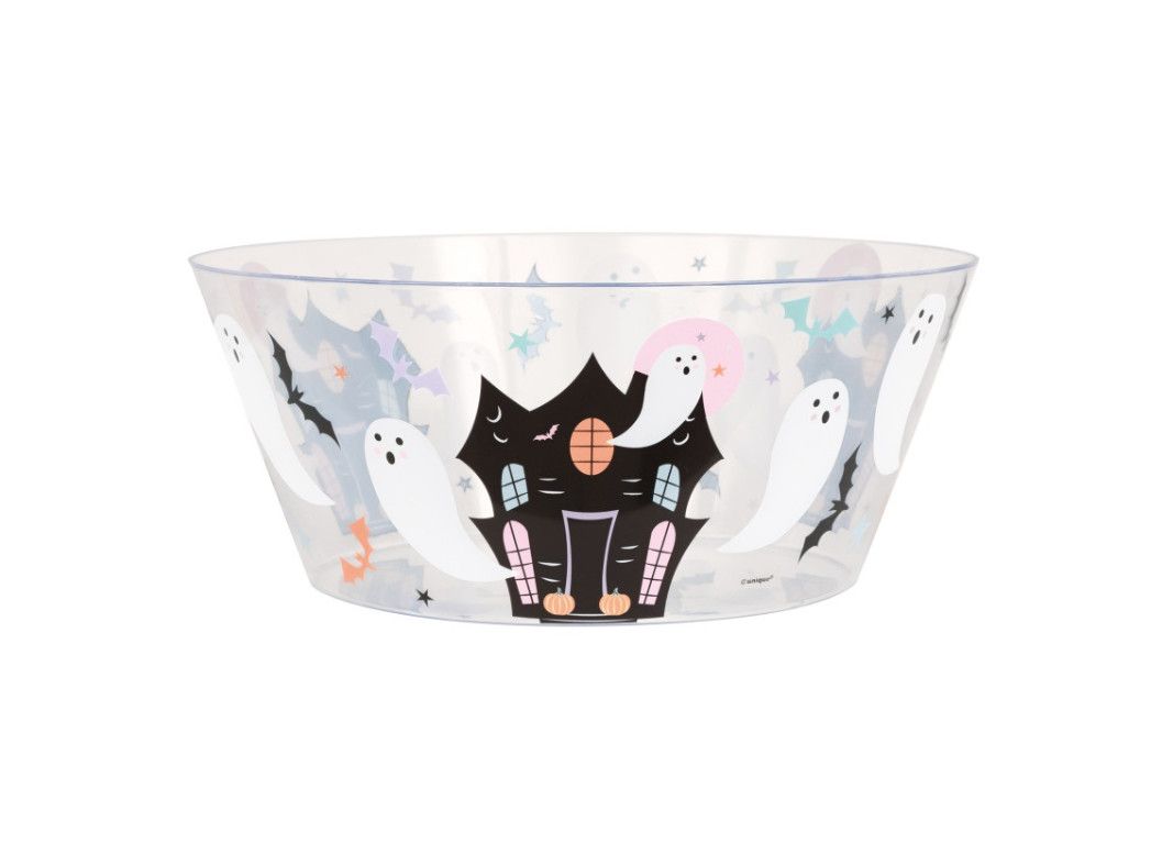 Pastel Hauntings Clear 10&quot; Reusable Plastic Serving Bowl