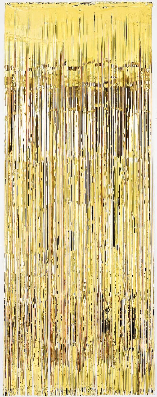 Gold Fringe Door Curtain 3 x 8 ft