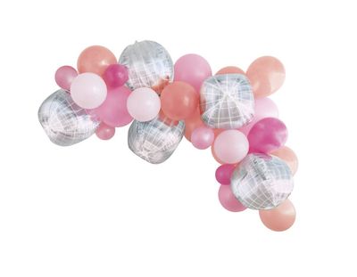 Summer Disco Assorted Iridescent Sphere &amp; Latex Balloon Arch Kit