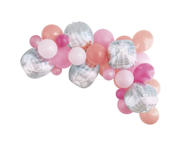 Summer Disco Assorted Iridescent Sphere &amp; Latex Balloon Arch Kit