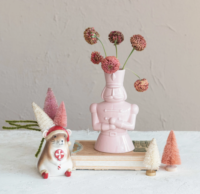 Ceramic Soldier Vase, Pink