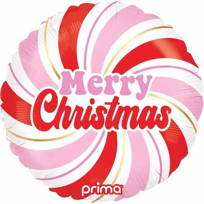 Pink and Red &#39;Merry Christmas&#39; 18&quot; Mylar Balloon