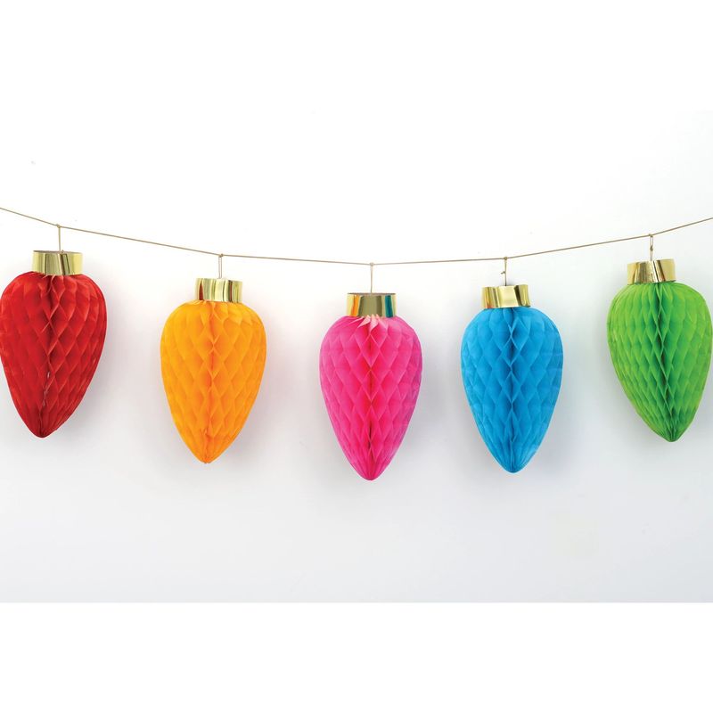 Oversized Honeycomb Lights Garland, 96&quot; x 18&quot;