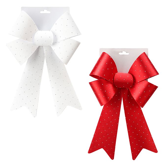 Satin Bow with Silver Emblems, 2 Colors