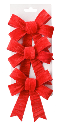 Small Red Suede Finish Bow