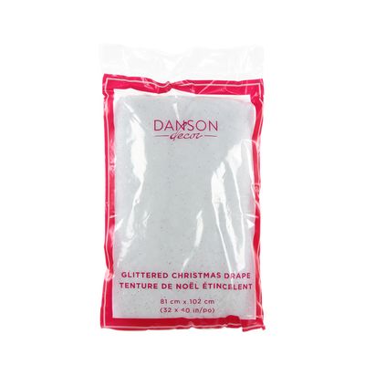 Glitter Polyester Batting Snow Drape- White