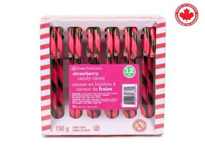 Strawberry Candy Canes 12pk