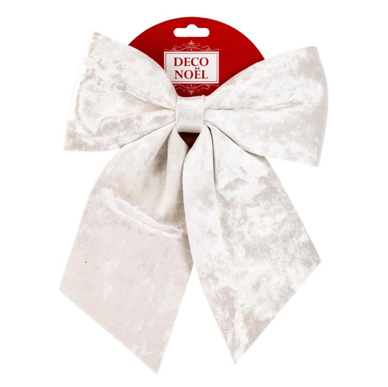 Deco Noel White Velvet Bow - Large