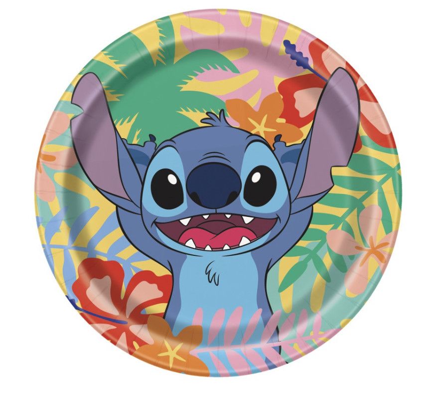 Disney Stitch Round 7&quot; Dessert Plates  8ct