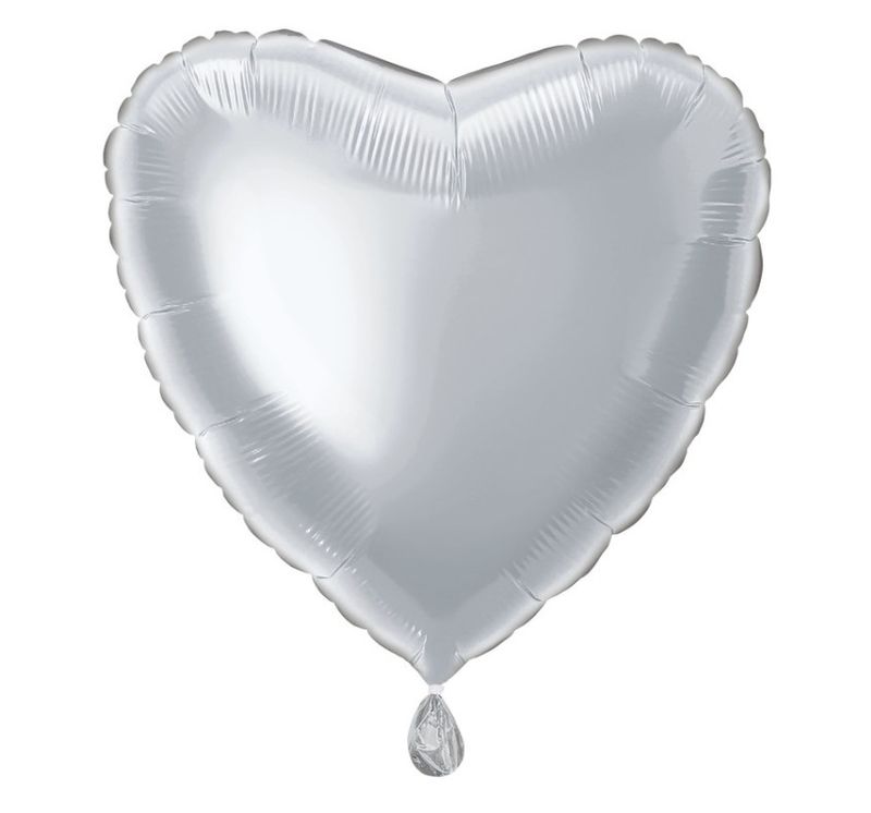 Silver Heart Foil Balloon 18&quot;