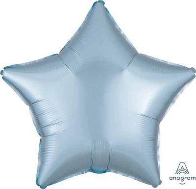 Pastel Blue Satin Star Shaped Mylar 19&quot;