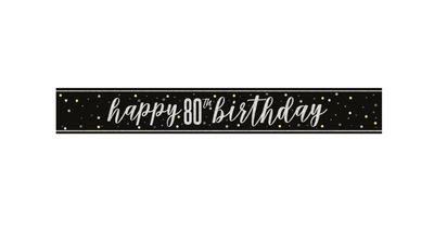 GLITZ Black 80 Prism Foil Banner  9 ft