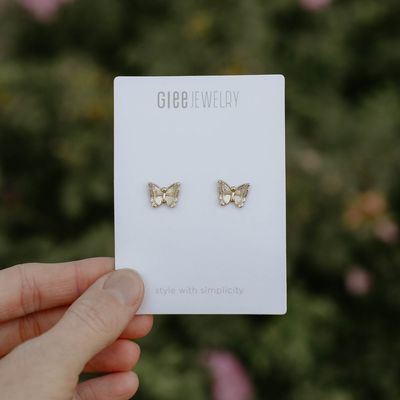 Mariposa Butterfly Studs - gold