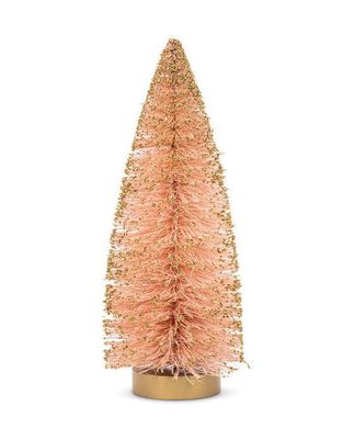 Medium Pink Brush Tree with Glitter