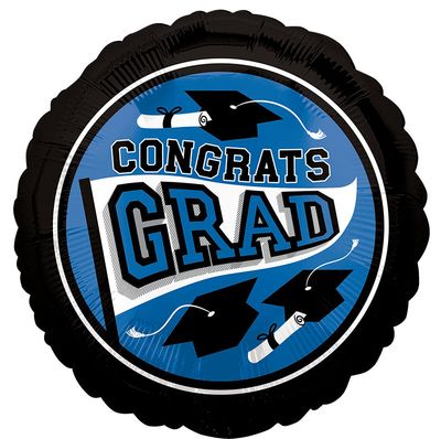 Blue Congrats Grad School Colours Mylar 18&quot;