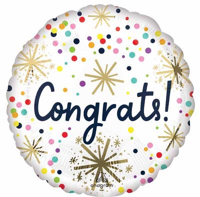 Confetti Congrats Mylar 18&quot; Balloon