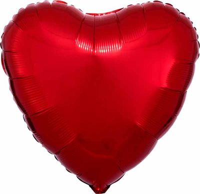 Metallic Red Heart Shaped Mylar 18&quot; Balloon