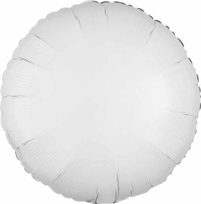 Metallic White Round 18&quot; Mylar Balloon