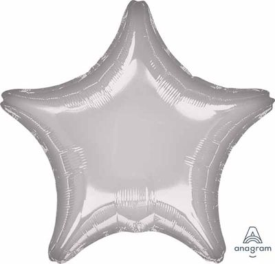 Metallic Silver Star Shaped 18&quot; Mylar Balloon