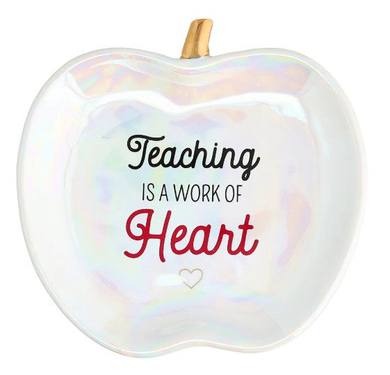 &quot;Teaching is A Work Of Art&quot; Apple Shaped Dish