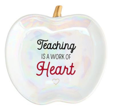 &quot;Teaching is A Work Of Art&quot; Apple Shaped Dish
