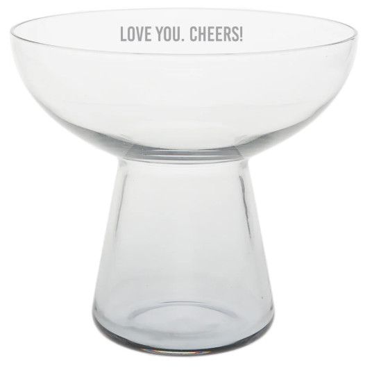 "Love You, Cheers!" Cocktail Glass 15OZ