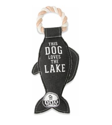 &quot;This Dog Loves the Lake&quot; Canvas Dog Toy