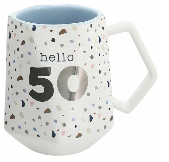 &quot;Hello 50&quot; Geometric 17oz Mug