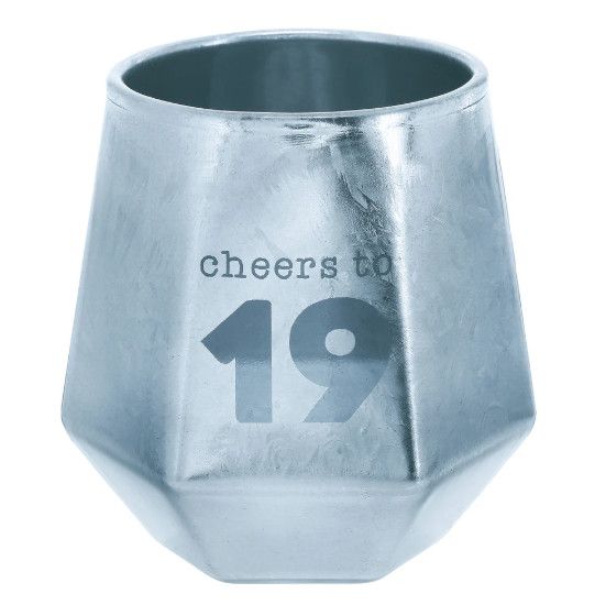 &quot;Cheers 19&quot; Geometric 3oz Shot Glass