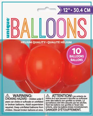 12&quot; Latex Balloons 10ct - Ruby Red