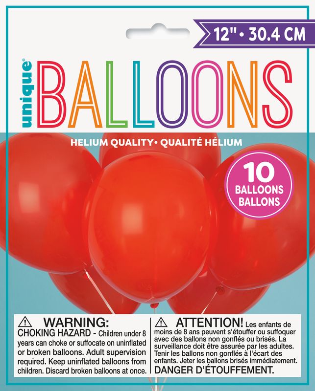 12&quot; Latex Balloons 10ct - Ruby Red