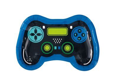 Gamer Birthday Controller Shaped 9.25&quot; Plates  8ct